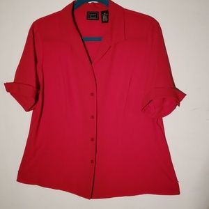 Laura Scott Red Shortsleeve Blouse